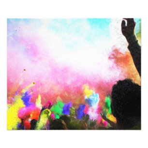 Falln Holi Colors Foto Afdruk
