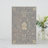 Falln leder en goud briefpapier (Staand voorkant)