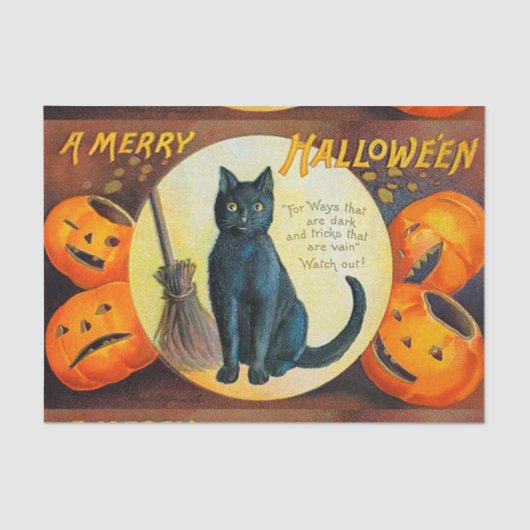 Falln Merry Halloween Cat Tissuepapier (Voorkant)