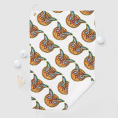 Falln Oranje Owl Haloweenies Golfhanddoek (Insitu)