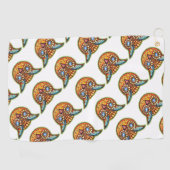 Falln Oranje Owl Haloweenies Golfhanddoek (Horizontaal)