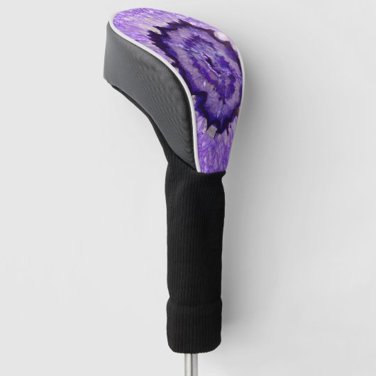 Falln Paarse Agate Geode Golfheadcover (Schuin)