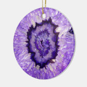 Falln Paarse Agate Geode Keramisch Ornament (Links)