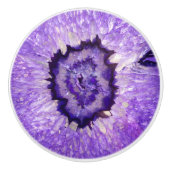 Falln Paarse Agate Geode Keramische Knop (Voorkant)