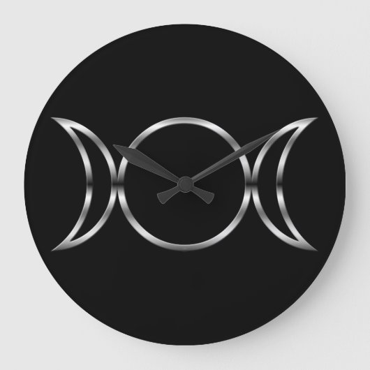 Falln Pagan Triple Goddess Symbol Grote Klok (Voorkant)