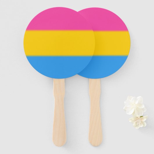 Falln Pansexual Pride Flag Handwaaier (Voorkant en achterkant)