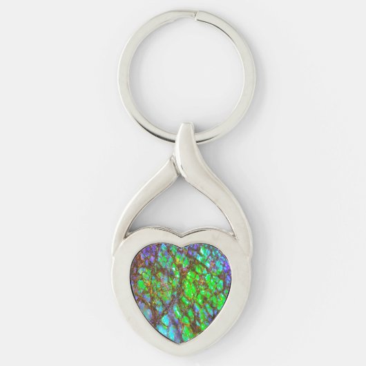 Falln Peacock Ammolite Sleutelhanger (Voorkant)