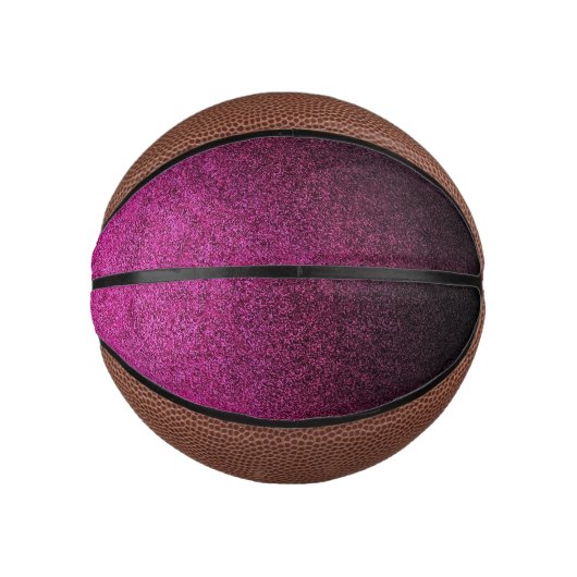 Falln Pink & Black Glitter Gradiënt Mini Basketbal (Voorkant)