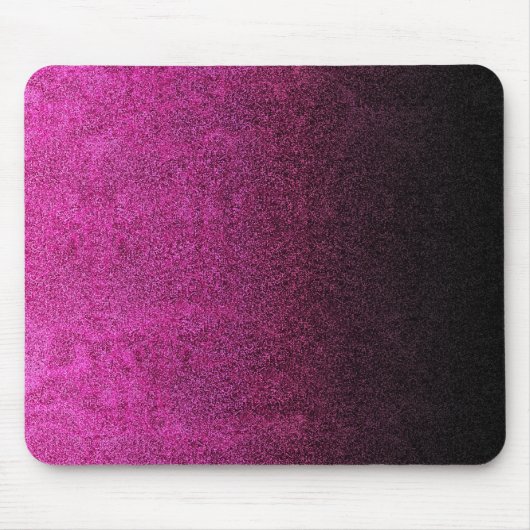 Falln Pink & Black Glitter Gradiënt Muismat (Voorkant)