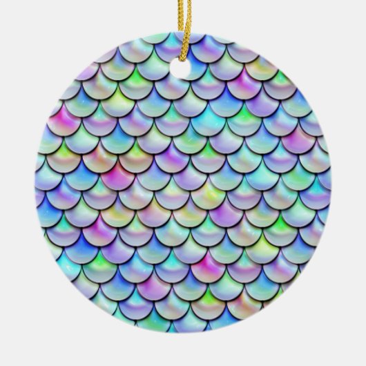 Falln Rainbow Bubble Mermaid Scales Keramisch Ornament (Voorkant)
