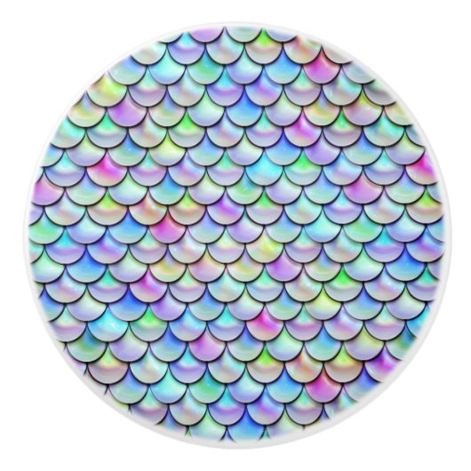 Falln Rainbow Bubble Mermaid Scales Keramische Knop (Voorkant)