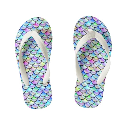 Falln Rainbow Bubble Mermaid Scales Kinder Teenslippers (Voetbed)