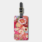 Falln Red Floral Burst Bagagelabel (Voorkant verticaal)