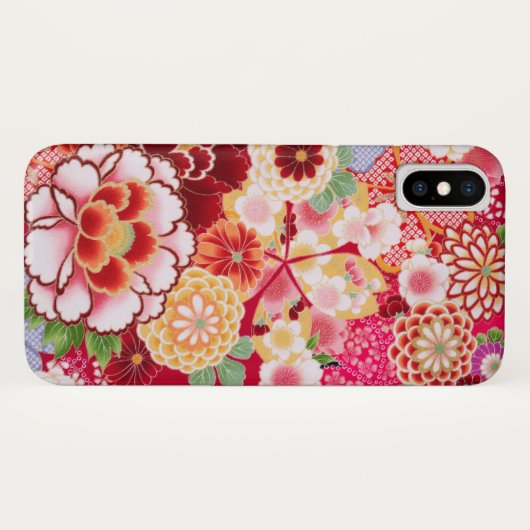 Falln Red Floral Burst Case-Mate iPhone Case (Achterkant (horizontaal))