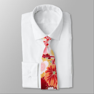 Falln Red Floral Burst Stropdas