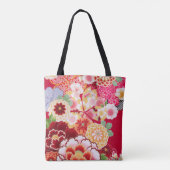 Falln Red Floral Burst Tote Bag (Achterkant)
