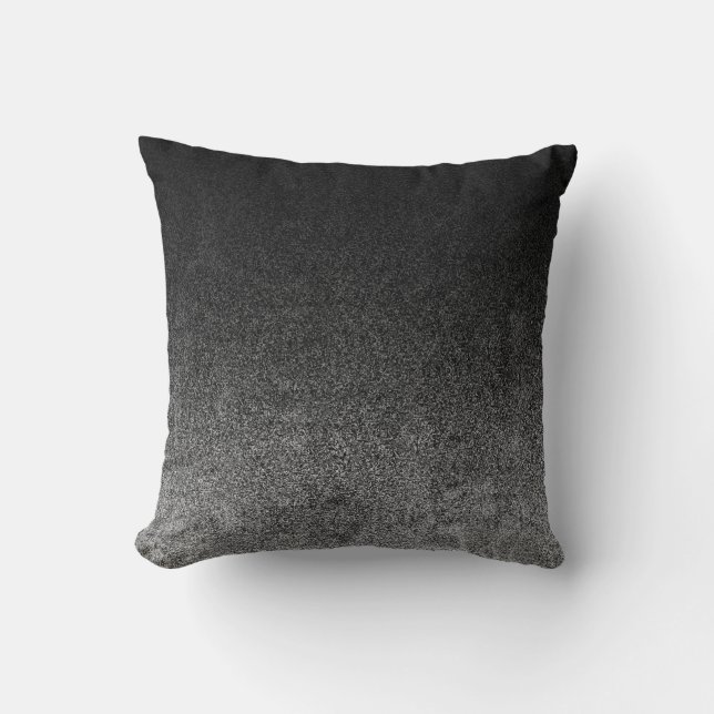 Falln Silver en Black Glitter Gradient Kussen (Voorkant)