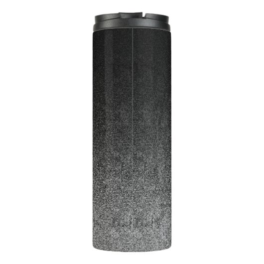 Falln Silver en Black Glitter Gradient Thermosbeker (Achterkant)