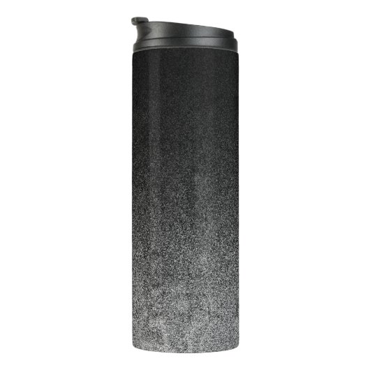 Falln Silver en Black Glitter Gradient Thermosbeker (Geroteerd rechts)