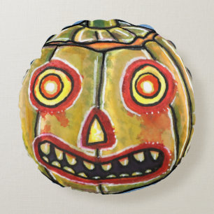 Falln Spooky Pumpkin Haloweenies Rond Kussen