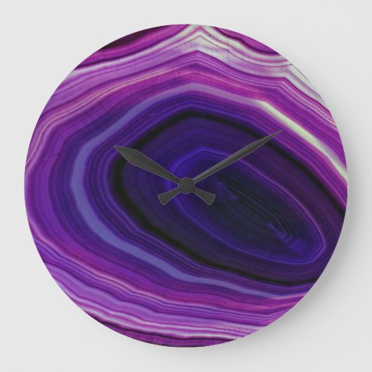 Falln Swirled Paars Geode Grote Klok (Voorkant)
