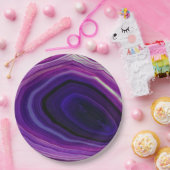 Falln Swirled Paars Geode Papieren Bordje (Feest)