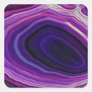 Falln Swirled Paars Geode Vierkante Sticker
