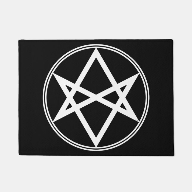 Falln Unicursal Hexagram White Deurmat (Voorkant)