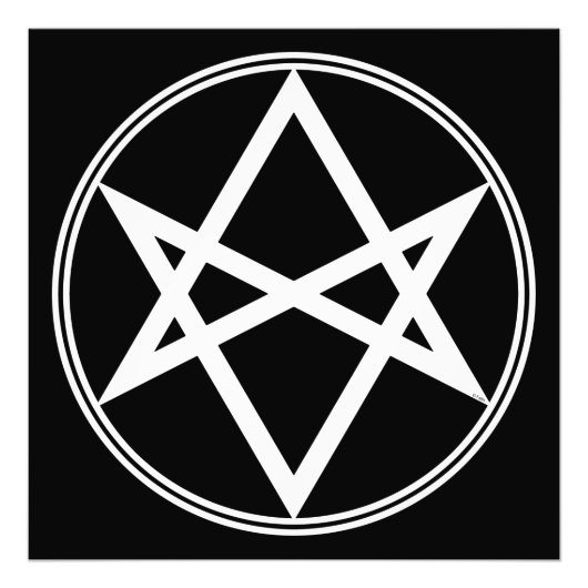 Falln Unicursal Hexagram White Foto Afdruk (Voorkant)