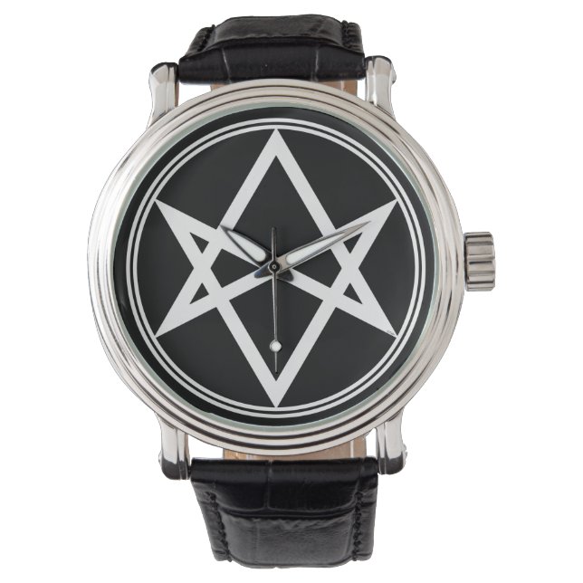 Falln Unicursal Hexagram White Horloge (Voorkant)