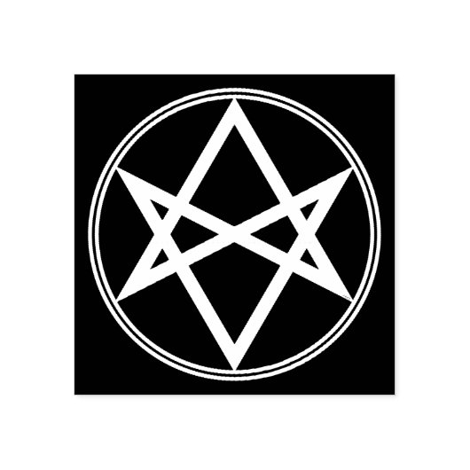 Falln Unicursal Hexagram White Rubberstempel (Afrduk)