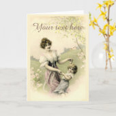 Falln Victoriaans Spring Time Dance Kaart (Gele Bloem)