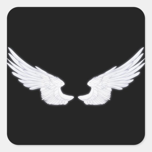 Falln White Angel Wings Vierkante Sticker (Voorkant)