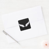Falln White Angel Wings Vierkante Sticker (Envelop)