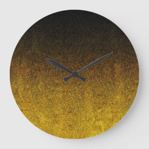 Falln Yellow & Black glitter gradiënt Grote Klok