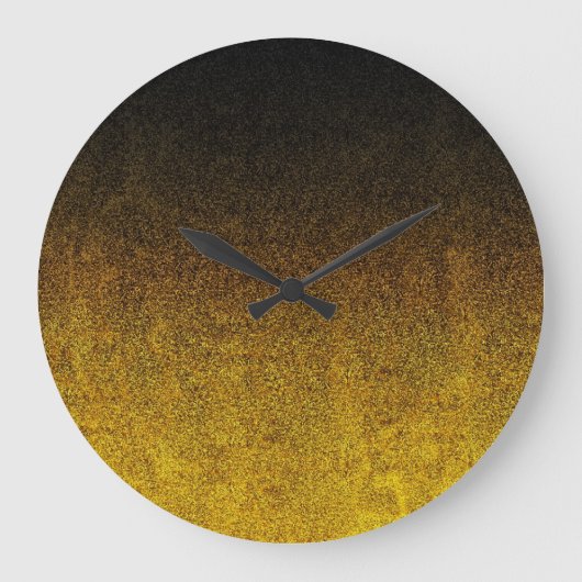 Falln Yellow & Black glitter gradiënt Grote Klok (Voorkant)