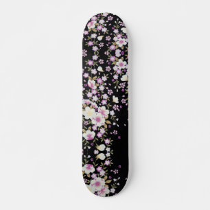 Fallon Cascading Pink Flowers Skateboard