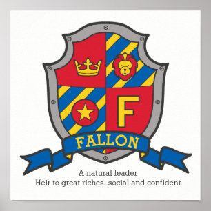 Fallonjongens F naam: heraldry shield poster