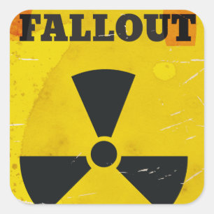 Fallout Shelter vintage waarschuwings poster Vierkante Sticker