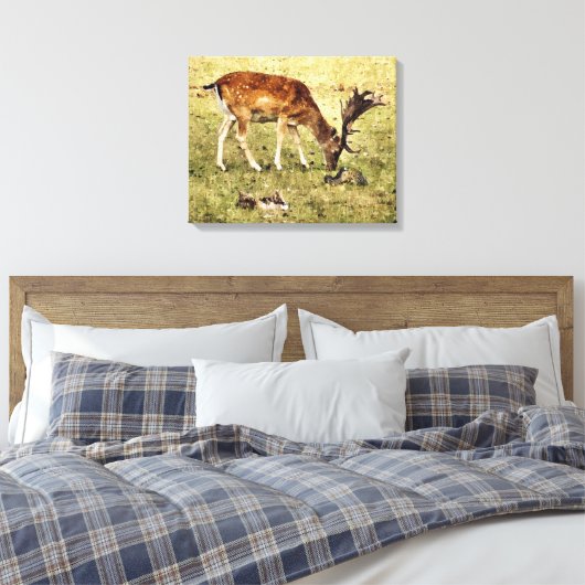 FALLOW DEER CANVAS AFDRUK (Insitu (Slaapkamer))