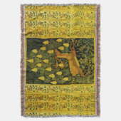 FALLOW DEER, FLOWERS CHESTNUT TREE Green Yellow Deken (Voorkant Verticaal)