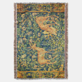 FALLOW DEER PAIR, GOTHISCHE FANTASY FLOWERS, Green Deken (Voorkant Verticaal)