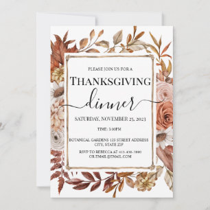 Falls Flower Thanksgiving Invitation