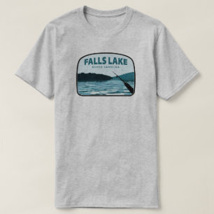 Falls Lake North Carolina Vissen Rod T-shirt