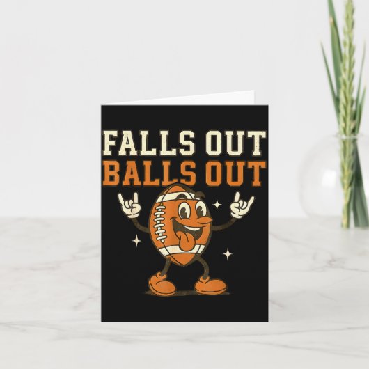 Falls Out Out Touchdown Football Game Day Boys Gir Kaart (Voorkant)