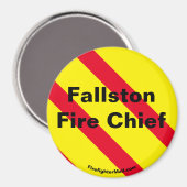 Fallston Fire Chief aimant rouge/jaune/noir (Recto/Verso)