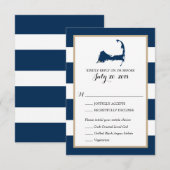 Falmouth Cape Cod avec coeur | Menu Mariage RSVP (Devant / Derrière)