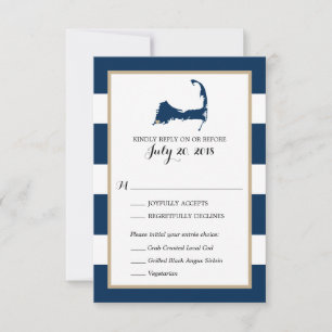 Falmouth Cape Cod avec coeur Menu Mariage RSVP