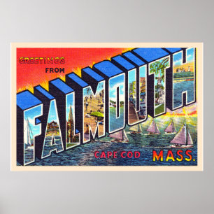 Falmouth Cape Cod Massachusetts Briefkaart Poster