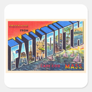 Falmouth Cape Cod Massachusetts  Briefkaart Vierkante Sticker